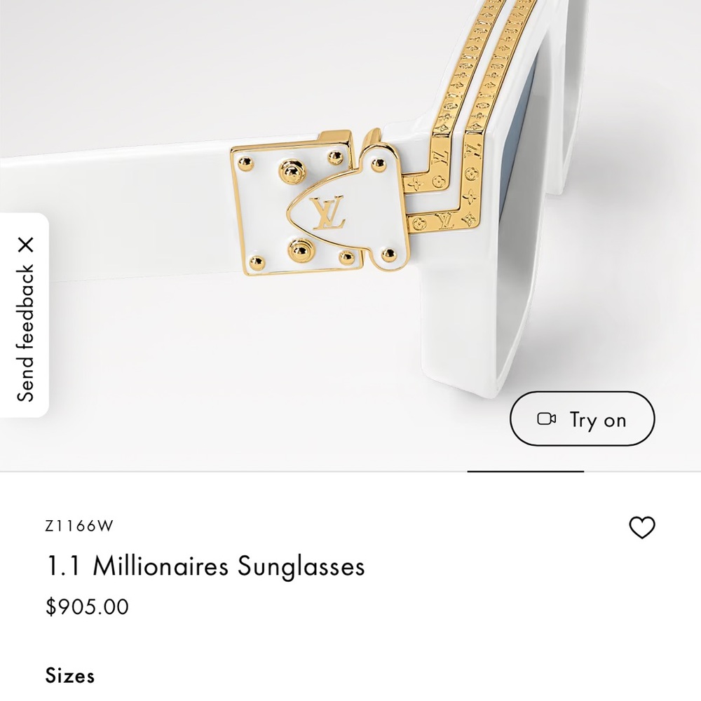 Louis Vuitton White 1.1 Millionaires Sunglasses - Picture 11 of 12